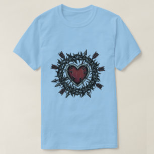 T-shirt Épines et flèches Chemise coeur tatouage rétro f