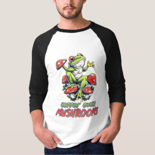 T-shirt Épingle De Grenouille Sur Les Champignons