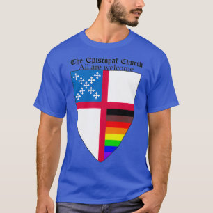 T-shirt Episcopal Church Shield with 8 Colours Rainbow Pri