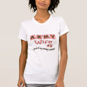 T-shirt Épouse d'armée "fière de mon mari militaire "
