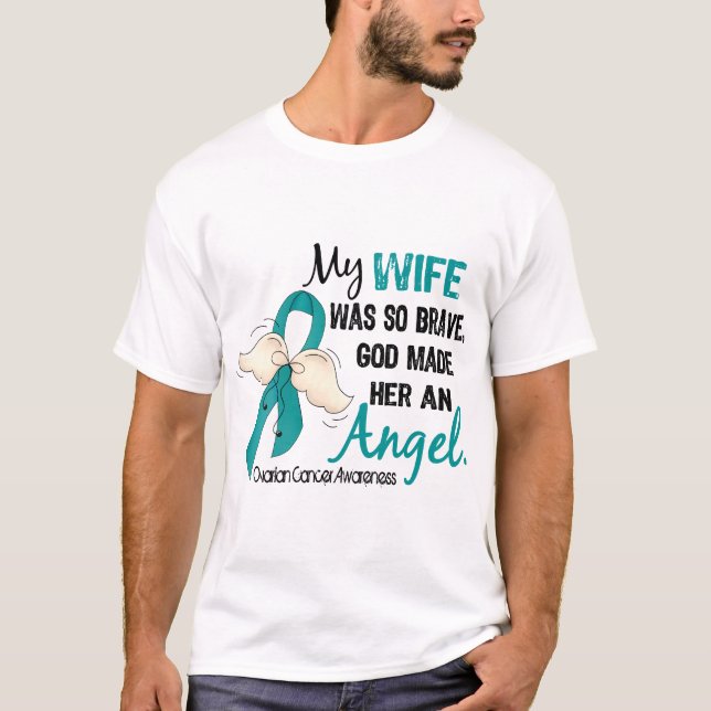T-shirt Épouse de Cancer ovarien de l'ange 2 (Devant)