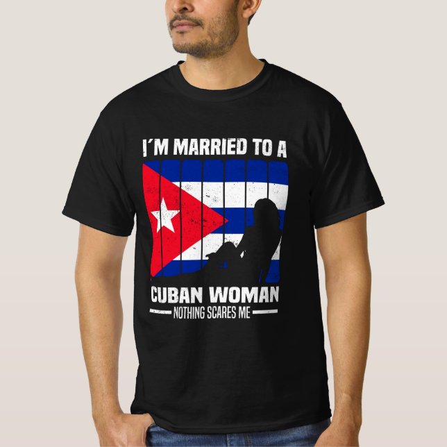 T-shirt épouse de Cuba | Cadeaux du drapeau cubain (Devant)