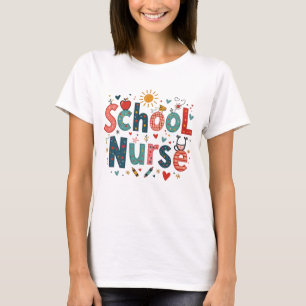 T-shirt Épouse de l'école Whimsical - Conception colorée m