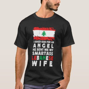 T-shirt Épouse libanaise spirituelle et insolente Drapeau 