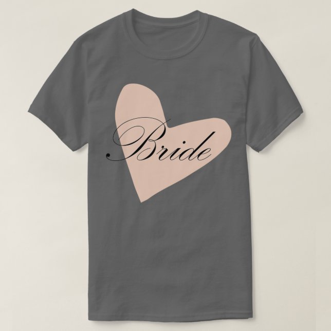 T-shirt Épouse noire sur coeur rose (Design devant)