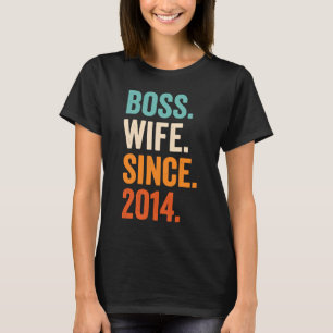 T-shirt Épouse patronne depuis 2014 9e anniversaire de mar
