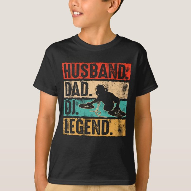 T-shirt Époux Papa DJ Legend DJ Disque Jockey Music Player (Devant)
