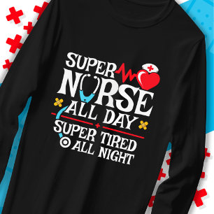 T-shirt Épuisement drôle de l'infirmière de jour comme de