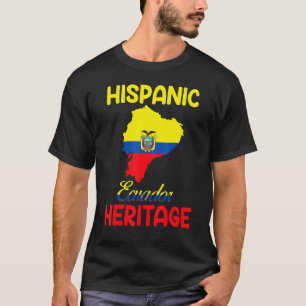 T-shirt Equateur Carte Equateur Drapeau Hispanique Patrimo
