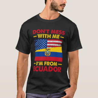 T-shirt Equateur Drapeau Demi-Américain Demi-Équatorien