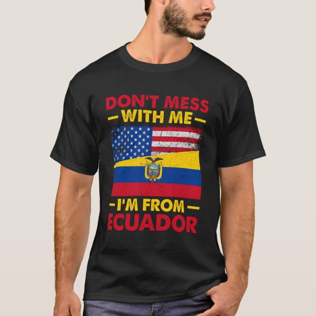 T-shirt Equateur Drapeau Demi-Américain Demi-Équatorien (Devant)