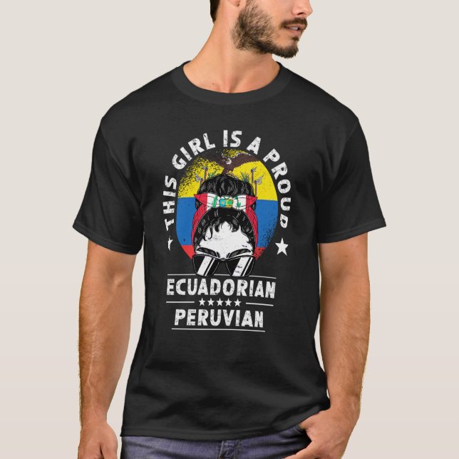 T-shirt Equateur Drapeau Pérou Cultivé Femmes Femme Citoye (Devant)