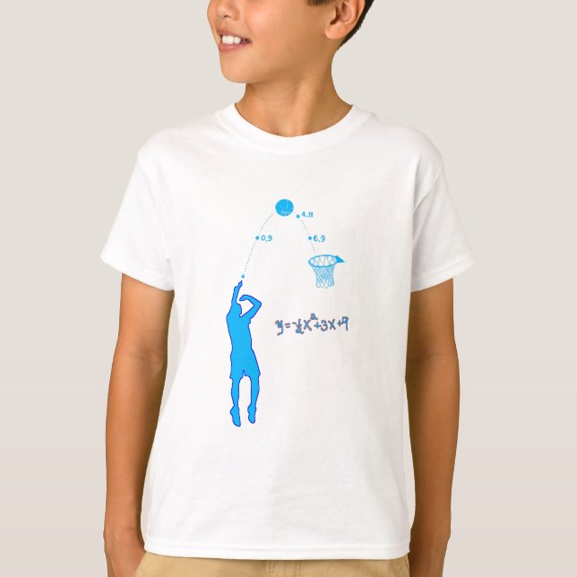 T-shirt Équation de Basketball Shot et Quadratique (Devant)