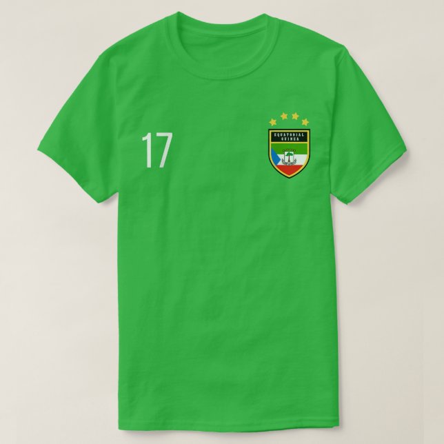 T-shirt Equatorial Guinée Number 17 Sports Jersey Seventee (Design devant)