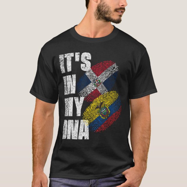 T-shirt Equatorien et dominicain Mélanger l'ADN patrimoine (Devant)