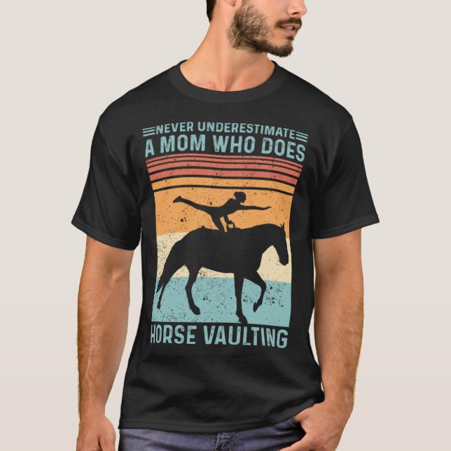 T-shirt Equestrian Horse Vaulting Retro (Devant)