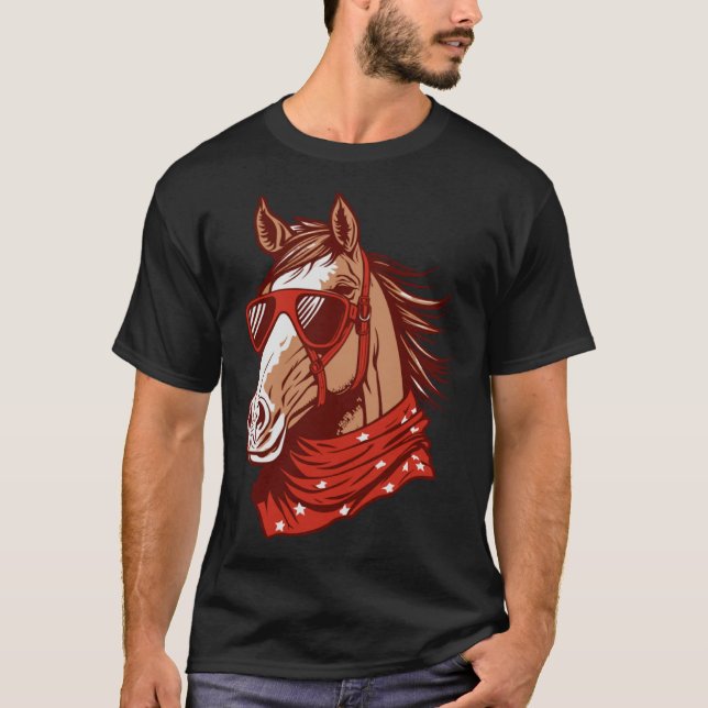 T-shirt Equestrian Sunglasses Horseback  Horse Riding (Devant)