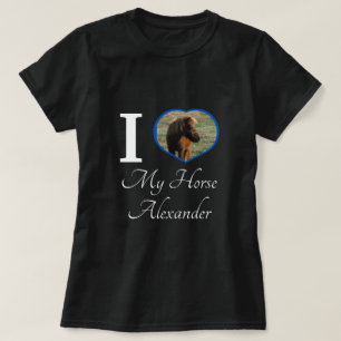 T-shirt Equestrio mignonne J'aime mon cheval photo de coeu