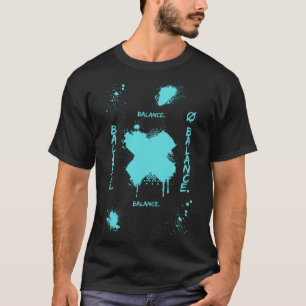 T-shirt Équilibre, Cyan Noir Simple Culture Populaire 