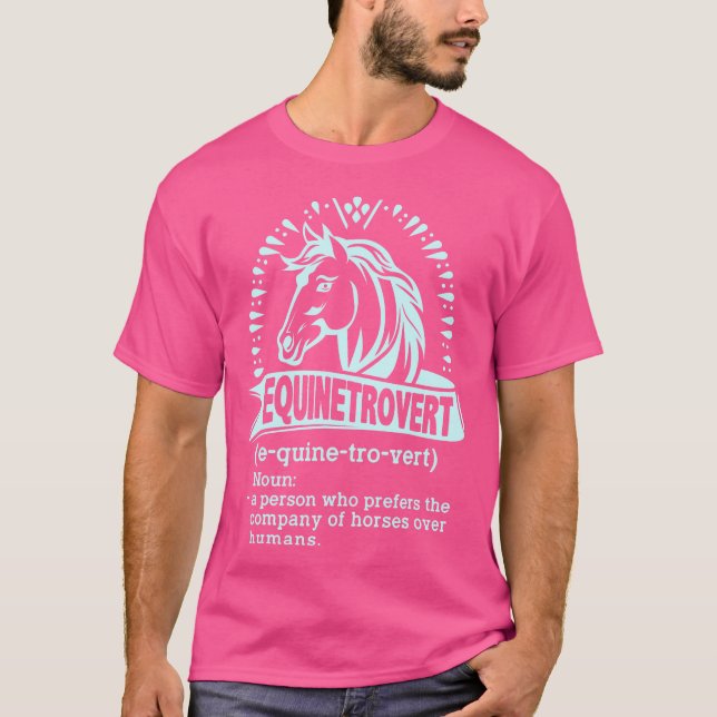 T-shirt Equinetrovert Définition Cheval Animal équitation  (Devant)