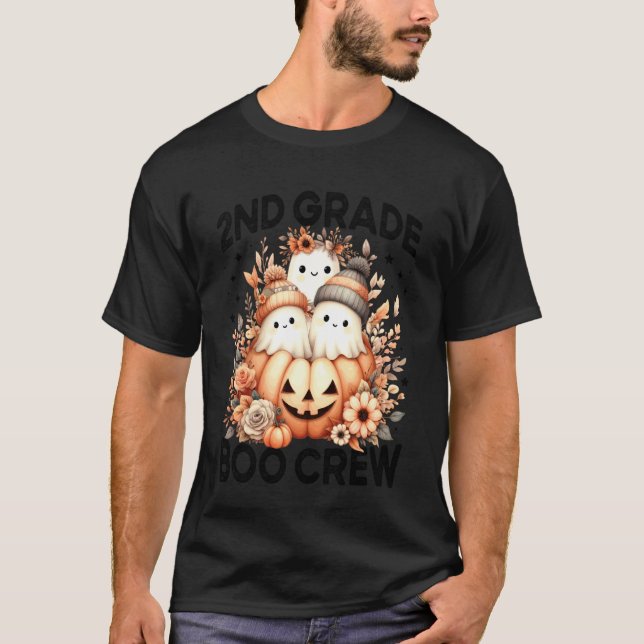 T-shirt Équipage Boo Professeur de 2e année Femmes Automne (Devant)