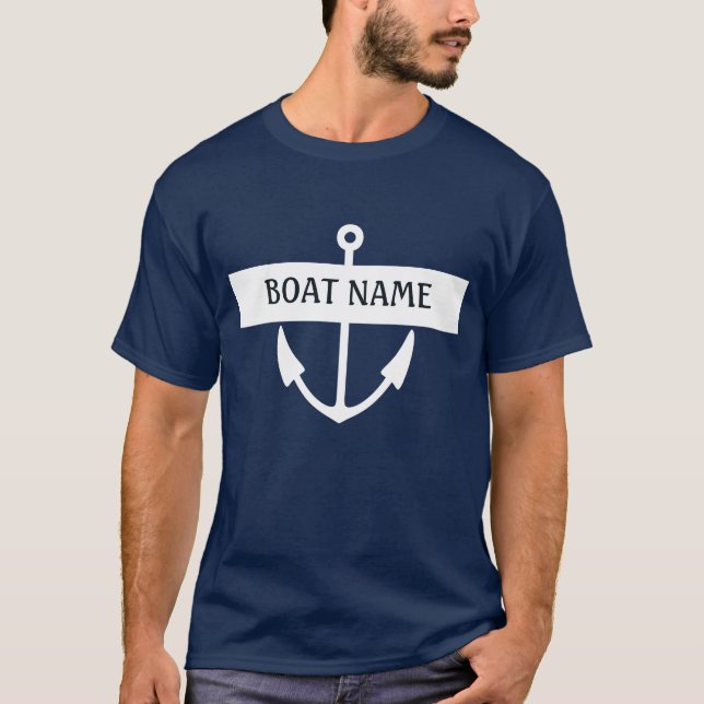 T-shirt Équipage d'Ancre de nom de bateau (Devant)