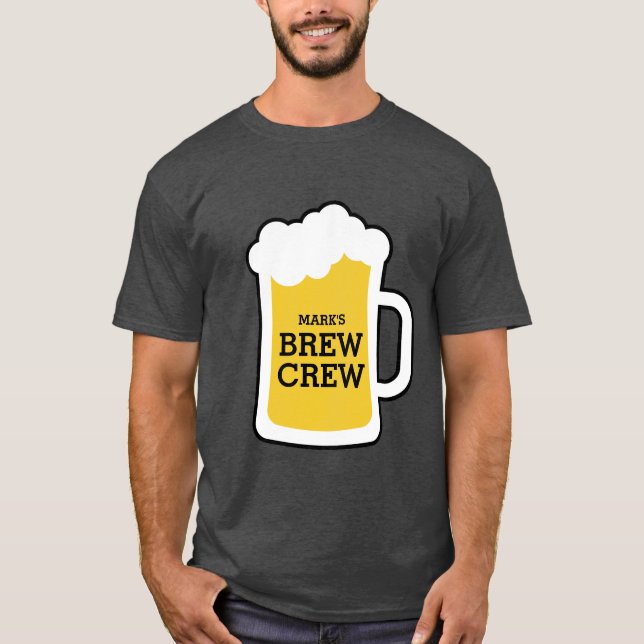 T-shirt Équipage de Brew de mariés d'enterrement de vie de (Devant)