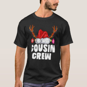 T-shirt ÉQUIPAGE DE Cousin DE Noël Santa Hat Reindeer Antl