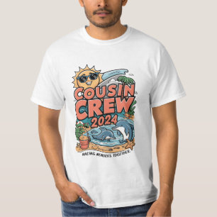 T-shirt Équipage de cousins 2024 Vacances d'été à la plage