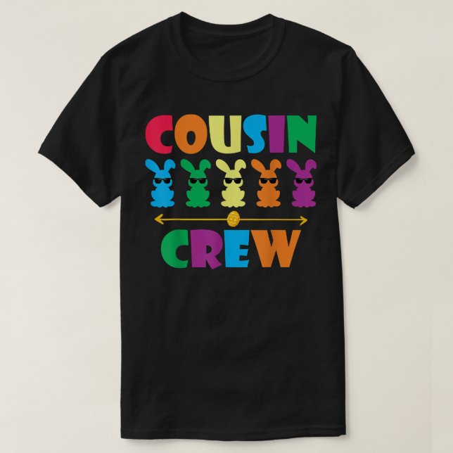 T-shirt Équipage de Cousins Lapin Mignon Œuf Correspondant (Design devant)