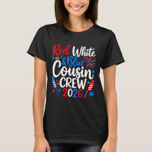 T-shirt Équipage de Cousins Rouge Blanc et Bleu Famille du