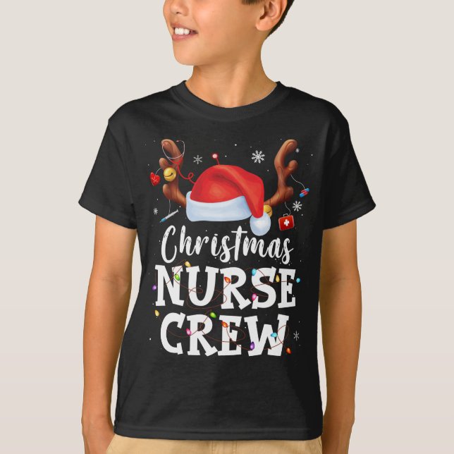 T-shirt Équipage de l'infirmière de Noël Costume de chapea (Devant)