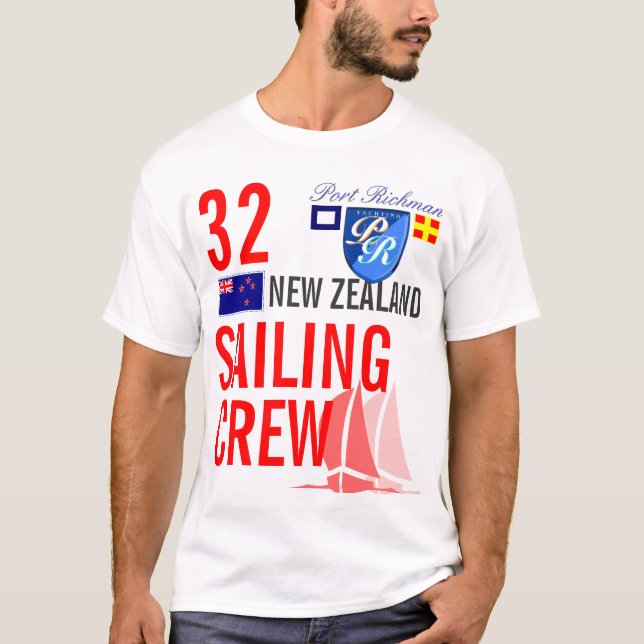 T-shirt Équipage de navigation de la Nouvelle Zélande (Devant)