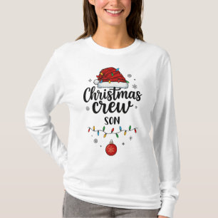 T-shirt Équipage de Noël Fils Chapeau de Père Noël Corresp