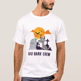 T-shirt Équipage d'écorce Boo | Halloween drôle de chien