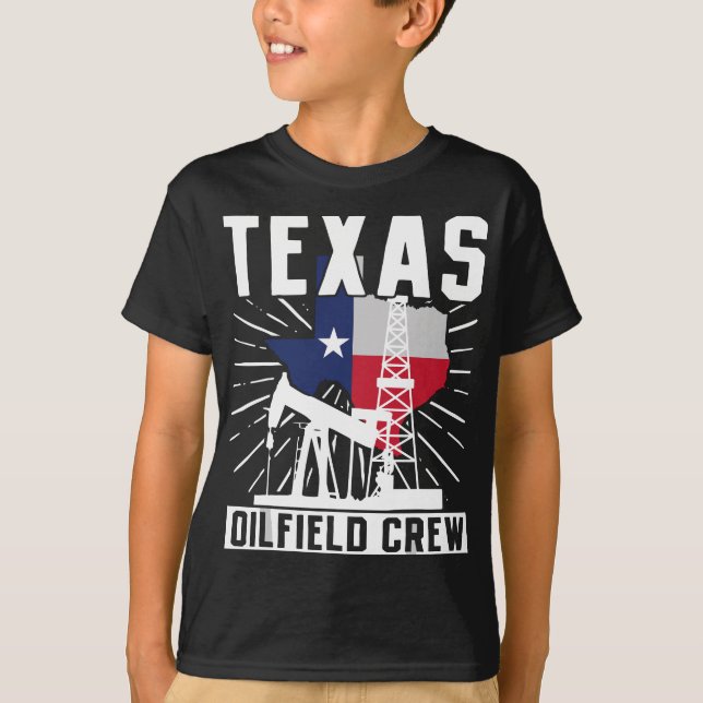 T-shirt Équipage des champs de pétrole du Texas (Devant)