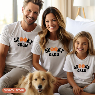 T-shirt Équipage éffrayant Halloween Filles de famille cor