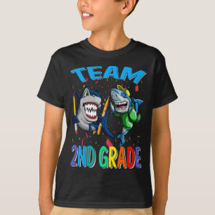 T-shirt Équipe 2e année requin Retour à l'école