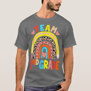 T-shirt Équipe 2e Classe Leopard Arc-En-Ciel Retour À L'Éc
