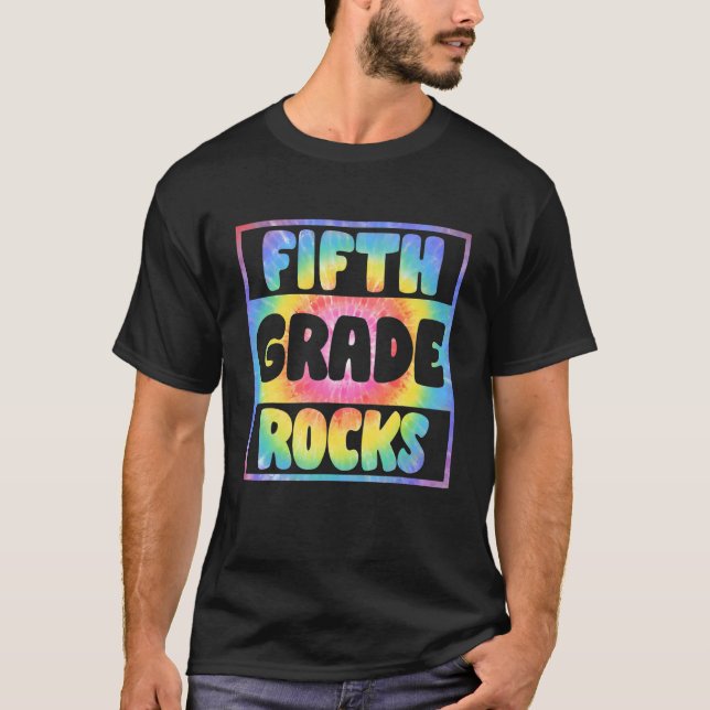 T-shirt Équipe 5e année Bonjour 5e année Rocks Retour à Sc (Devant)