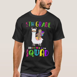 T-shirt Équipe 5e année Squad Lama Paresseux Retour à l'é