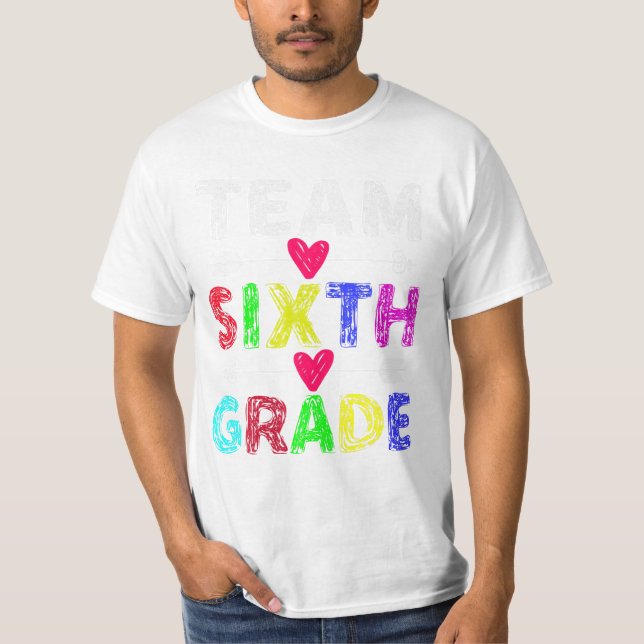 T-shirt Équipe 6e année Bonjour 6e (Devant)
