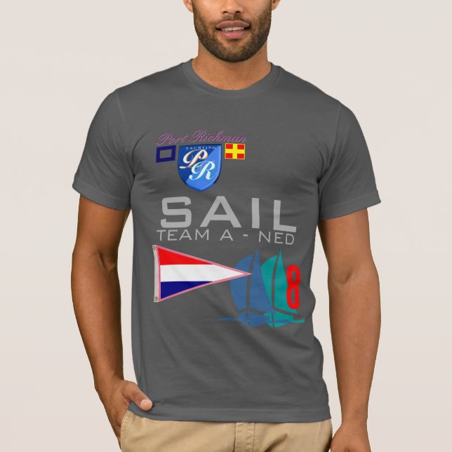 T-shirt Équipe A de voile faisant de la navigation de (Devant)