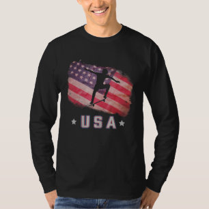 T-shirt Équipe Américaine De Skateboard Drapeau Étoiles Et