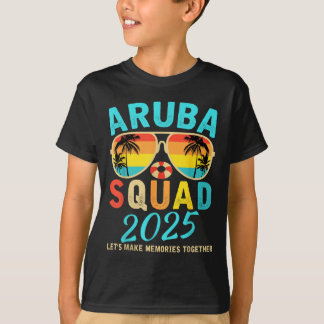T-shirt Équipe Aruba 2025 Vacances Amis Famille Correspond