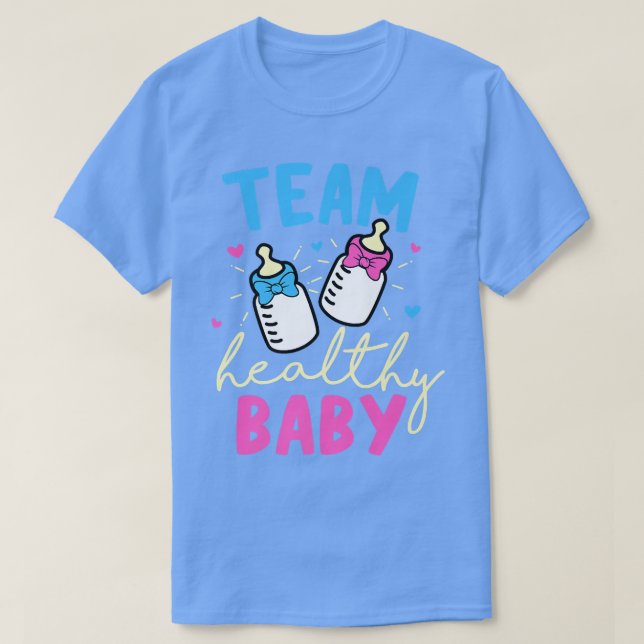 T-shirt Équipe Bébé en santé Fête de révélation de genre (Design devant)