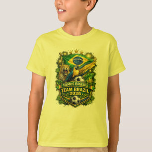 T-shirt Équipe Brésil 2026 Jaguar & Ara Football Fan