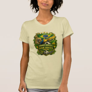 T-shirt Équipe Brésil 2026 Jaguar & Ara Football Fan 