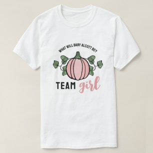 T-shirt Équipe Citrouille rose mignonne Révélation de genr
