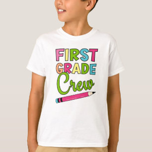 T-shirt Équipe Colorée De Première Année Retour À L'École
